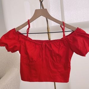 ZARA off shoulder crop top with removable straps S